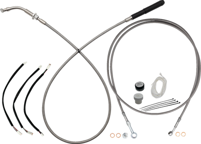 FAT BAGGERS INC. EZ Install Kit - 10" Handlebars - Upper Clutch - Full Length - Braided Stainless Steel 249010
