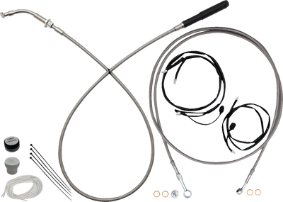 FAT BAGGERS INC. EZ Install Kit - 16" Handlebars - Upper Clutch - Full Length - Braided Stainless Steel 249916