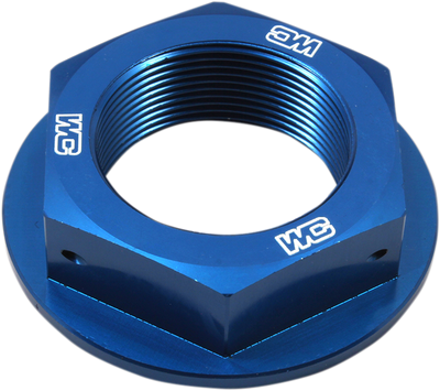 WORKS CONNECTION Steering Stem Nut - Blue - Yamaha 24-360