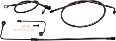 LA CHOPPERS Brake Lines - 18" - 20" Ape Hanger Handlebars - Midnight LA-8151B19M