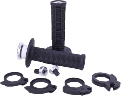 Micro X Lock On Grips Half Waffle Black/Silver
