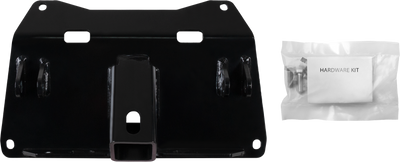 Open Trail 459-5475 UTV front lower snow plow mount bracket black powder coated grade 50 steel plate with tapered pin tabs for Honda Pioneer 1000