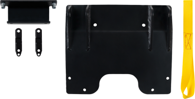 Open Trail 459-5250 UTV front lower snow plow mount bracket black powder coated grade 50 steel plate with tapered pin tabs for Polaris Ranger XP 900 and XP 1000