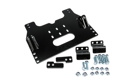 KFI Products 105880 UTV front lower plow mount bracket black powder coated grade 50 steel plate for Can-Am Maverick 1000R