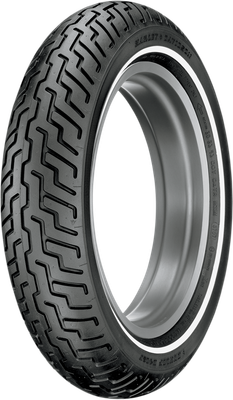 Dunlop D402 Front Motorcycle Tire MT90B-16 72H Narrow Whitewall co-engineered for factory Harley-Davidson Touring, Heritage Softail, and classic cruiser platforms.