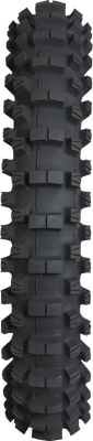 Dunlop Geomax MX34 rear tire tread, viewed head-on