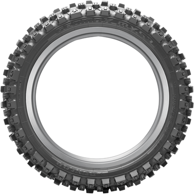 Dunlop Geomax MX53 rear dirt bike tire 110/100-18 64M bias off-road carcass for enduro and cross-country bikes including KTM XC-W, Yamaha YZ-FX, and Honda CRF-RX.