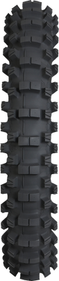 Dunlop Geomax MX34 rear tire tread, viewed head-on