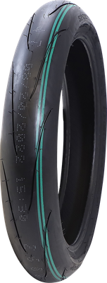 Dunlop Sportmax Q5 front tire, angled view