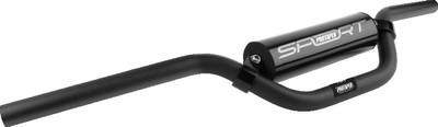 A high-resolution studio product photograph of the ProTaper Mini Aluminum Handlebar in a sleek matte black finish, set against a clean white background. Displayed from a front perspective angle, the handlebar is precision-manufactured from high-strength 2000-series T6 aluminum with a standard 7/8-inch outer diameter. Tailored specifically for youth riders and mini-motocross applications, it features scaled-down bend dimensions for enhanced ergonomics on smaller machines, complete with a cold-forged aluminum crossbar, stainless steel hardware, knurled clutch-side tubing to prevent grip rotation, and a high-density crossbar pad featuring signature ProTaper branding.