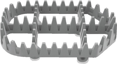 A high-resolution studio product photograph of a ProTaper SS (Stainless Steel) Standard Cleat Kit, set against a clean white background. Displayed at a three-quarter angle, the heavy-duty cast stainless steel replacement cleat features a raw satin metallic finish, aggressive perimeter and cross-member teeth for uncompromising boot grip, and an open mud-clearing arch design. Engineered as a rugged upgrade or replacement for ProTaper footpegs, this standard-height cleat provides maximum traction and long-lasting durability under severe off-road conditions.