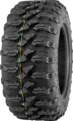 A high-resolution studio product photograph of a QuadBoss QBT446 Radial Utility UTV tire in size 28x10R15, set against a clean white background. Displayed at a front-three-quarter angle, the heavy-duty radial all-terrain utility UTV tire features a non-directional, multi-surface tread design with tight center lugs for a smooth ride on hardpack and wrapped shoulder lugs for aggressive side-bite and cornering control. Constructed with an 8-ply rated radial carcass, the durable black rubber casing displays crisp embossed sidewall text including "QUADBOSS", "QBT446", and "28x10R15".