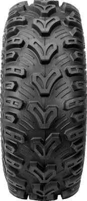 A high-resolution studio product photograph of a QuadBoss QBT448 Utility UTV tire in size 28x10-14, set against a clean white background. Displayed at a front-three-quarter angle, the heavy-duty utility UTV tire features an aggressive multi-surface tread pattern with deep lug spacing for mud dispersion and extended shoulder lugs for enhanced sidewall protection and cornering bite. Constructed with a 6-ply rated carcass, the durable black rubber casing displays crisp embossed sidewall text including "QUADBOSS", "QBT448", and "28x10-14".