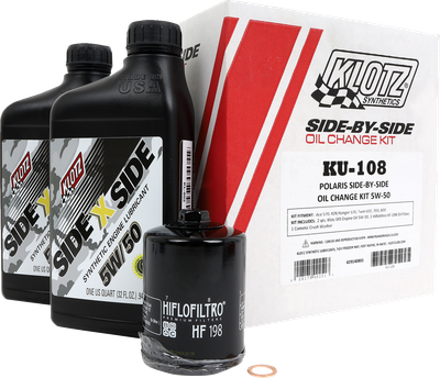 KLOTZ OIL Oil Change Kit - Polaris - 5W/50 KU-108