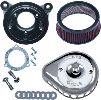 S&S CYCLE Mini Teardrop Stealth Air Cleaner Kit - Chrome 170-0437