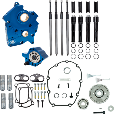 S&S CYCLE Cam Chest - Water Cooled - Gear Drive - Black Pushrod Tubes - M8 310-1260A