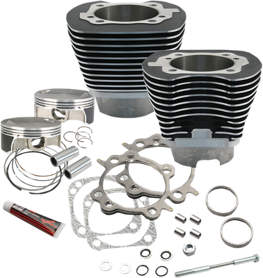S&S Cycle 117-inch Big Bore Cylinder Kit in wrinkle black for Twin Cam, part 910-0221