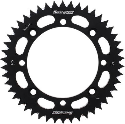 SUPERSPROX Rear Sprocket - Black - Kawasaki/Suzuki - 46 Tooth RAL-455-46-BLK