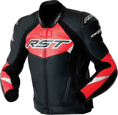 Tractech Evo D3o Jacket Blk/Flo Red Leather 3x
