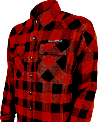 GERBING HEATED CLOTHING 7 V Battery Heated Flannel Shirt - Red/Black - Medium GER7VFS-RB-M