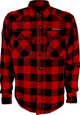 GERBING HEATED CLOTHING 7 V Battery Heated Flannel Shirt - Red/Black - Small GER7VFS-RB-S
