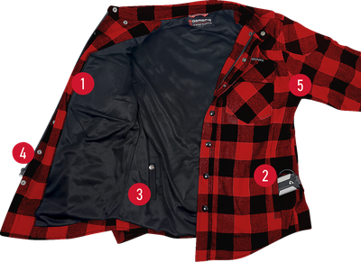 GERBING HEATED CLOTHING 7 V Battery Heated Flannel Shirt - Red/Black - 3XL GER7VFS-RB-3XL