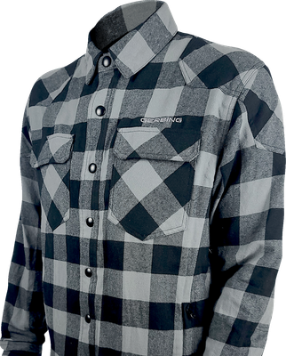GERBING HEATED CLOTHING 7 V Battery Heated Flannel Shirt - Gray/Black - Small GER7VFS-BG-S