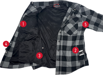 GERBING HEATED CLOTHING 7 V Battery Heated Flannel Shirt - Gray/Black - Small GER7VFS-BG-S