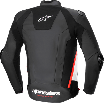 ALPINESTARS Missile v3 Leather Jacket - Black/White/Red Fluo - US 44 / EU 54 3100125-1231-54