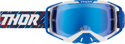 THOR Activate Goggle - Stripes - Red/White/Blue - Blue Mirror Lens 2601-3708