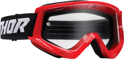 THOR Combat Goggle - Racer - Red/Black - Clear Lens 2601-2704