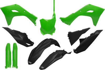 UFO Body Kit - Green/Black - Kawasaki - KX '24-'25 KAKIT231F@333