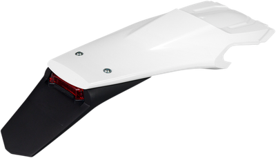 UFO Enduro Rear Fender - with Light - White/Black HU03398#040