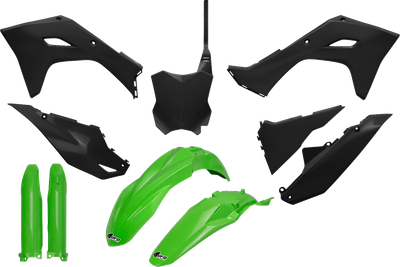 UFO Body Kit - Green/Black - Kawasaki - KX '24-'25 KAKIT231F@111