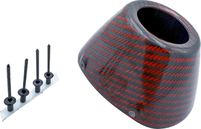 FMF End Cap Replacement Kit - Carbon - RCT External - Red 040695