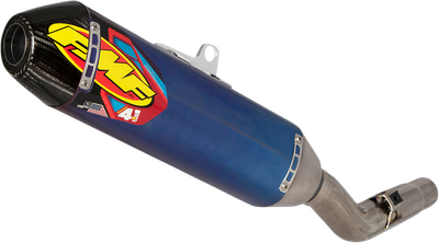 FMF Factory 4.1 RCT Slip-On Muffler - Anodized Titanium with Carbon Fiber End Cap - EC 250/350F 045648