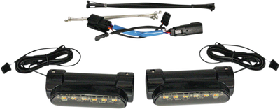 Custom Dynamics black engine guard LED lights CD-CB-AW-SS6-B with wiring harness