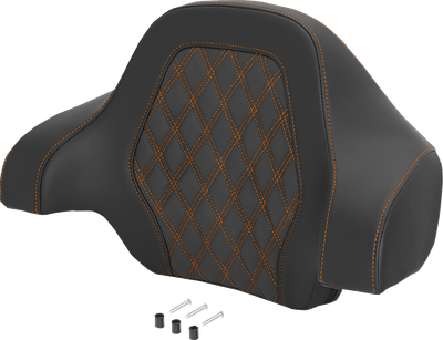 SADDLEMEN Deluxe Tour Pack Sissy Bar Pad - Lattice Stitch - Orange 071018403