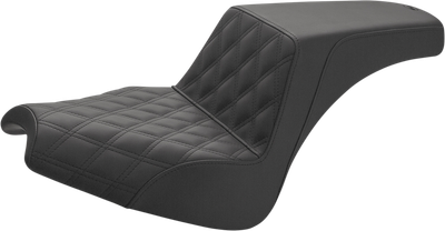 SADDLEMEN Step-Up Seat - Front Lattice Stitch/Rear Smooth - Black - Chief I21-04-172