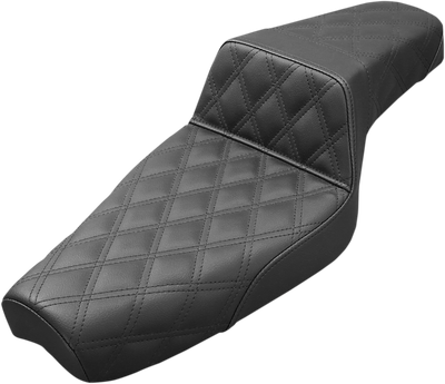 SADDLEMEN Step-Up Seat - Full Lattice Stitch - Black - XL 879-03-175
