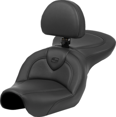 SADDLEMEN Roadsofa™ Seat - Black Stitch - with Backrest - FXD '04-'05 804-04-187BR