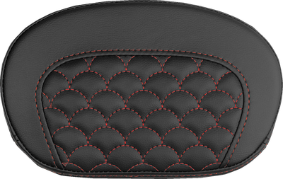 SADDLEMEN Mini Contour Sissy Bar Pad - Dragon Scale - Red Stitch 061020904