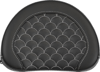 SADDLEMEN Contoured Sissy Bar Pad - Dragon Scale - White Stitch - 2" Thick 051320906