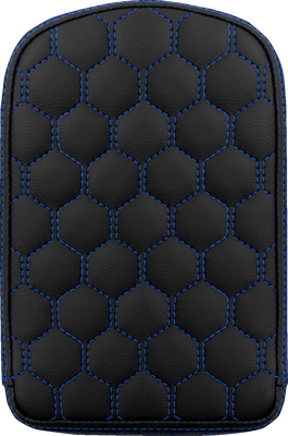 SADDLEMEN RoadSofa™ Sissy Bar Pad - Honeycomb - Blue Stitching 041149BLU