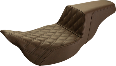 SADDLEMEN Step-Up Seat - Extended Reach - Front Lattice Stitch - Brown - FL '08-'24 808-07B-172BREX