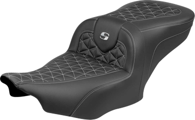SADDLEMEN Roadsofa™ Seat - without Backrest - Silver Stitch - FLH/FLT '23-'25 823-07-21005