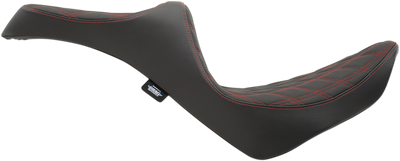 DRAG SPECIALTIES SEATS Predator III Seat - Double Diamond - Red Stitching - FL/FX '18-'23 0802-1147