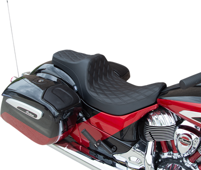 DRAG SPECIALTIES SEATS Predator III Seat - Double Diamond - Black Stitching - Vinyl - Indian '14-'22 0810-2262