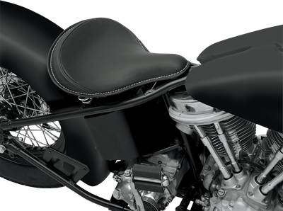 DRAG SPECIALTIES SEATS Seat - Spring Solo - Large - Black Solar-Reflective Leather/White Perimeter Stitch 0806-0048