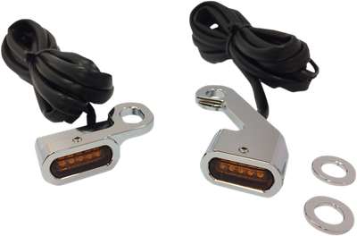 DRAG SPECIALTIES LED Handlebar Marker Lights - Chrome/Amber L22-0232CAENU